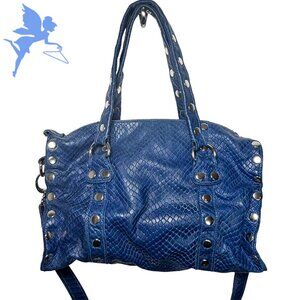 HAMMITT Snakeskin Embossed Leather Stud Satchel
